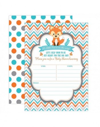 Shower Invitations Woodland Orange Envelopes