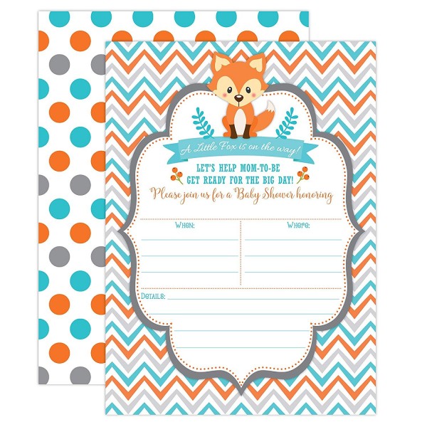 Shower Invitations Woodland Orange Envelopes