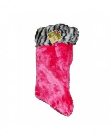 Christmas Zebra Print Trim Stocking