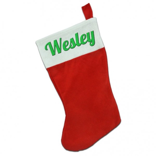 Christmas Holiday White Felt Stocking