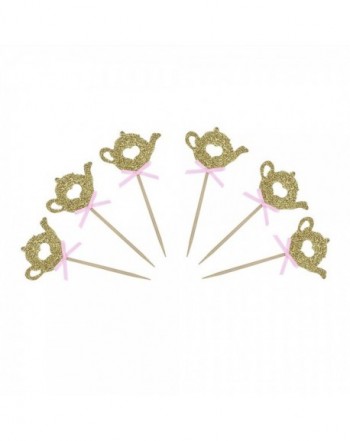 Glitter Cupcake Toppers Birthday Decorations