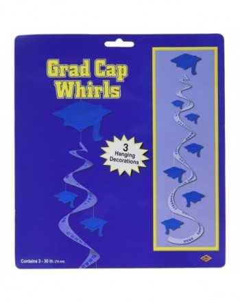 Printed Grad Cap Whirls blue