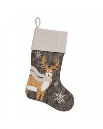 Comfy Hour Wood Reindeer Stocking