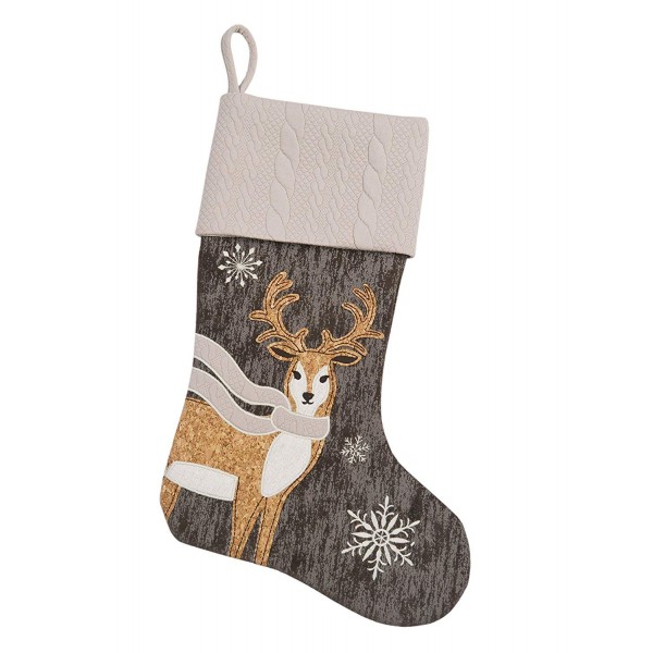 Comfy Hour Wood Reindeer Stocking