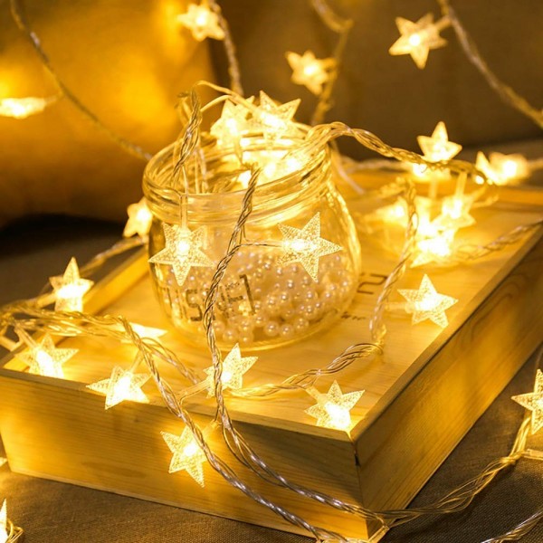 Star String Lights - Battery-Powered Star Lights - 19.7FT 40 LED String ...