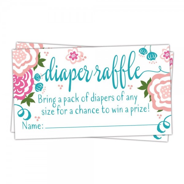 Blooms Floral Diaper Raffle Tickets