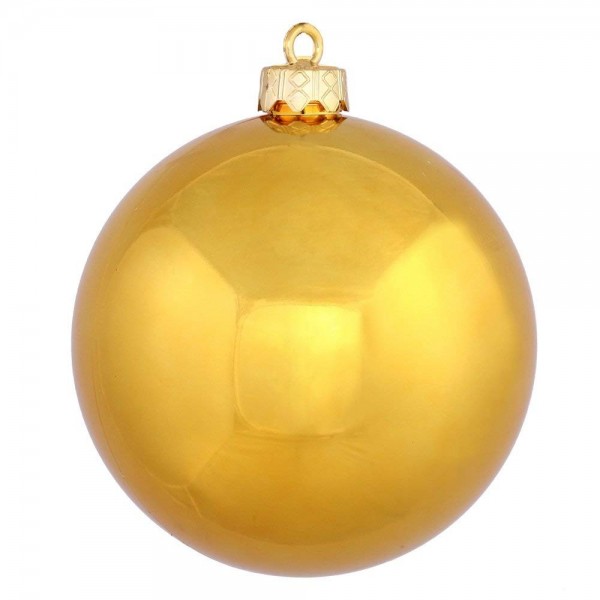 Shiny Finish Seamless Shatterproof Christmas Ball Ornament - UV Resistant with Drilled Cap - 4 ...