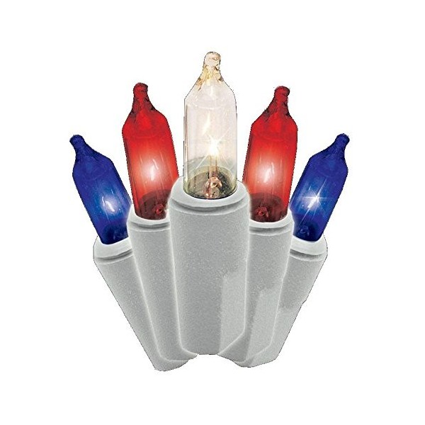 Patriotic White Blue Light Bulbs