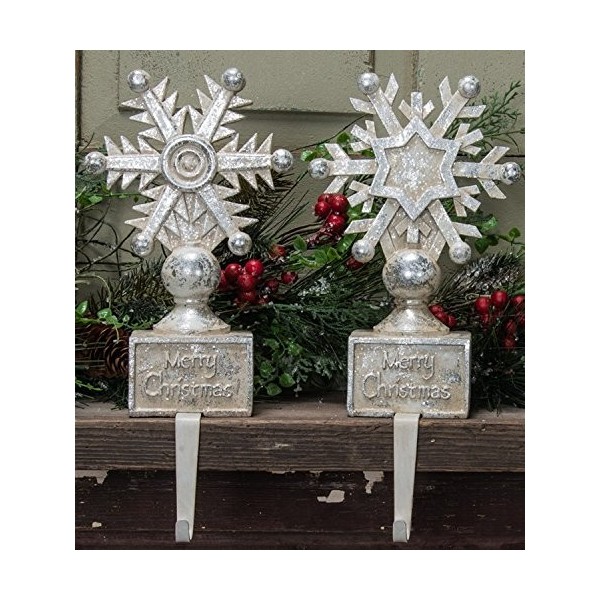 Glittered Snowflake Stocking Holders Assorted