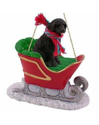 Portuguese Water Sleigh Christmas Ornament