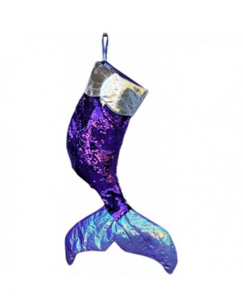 Christmas Stockings Reversible Purple2Silver Personalized