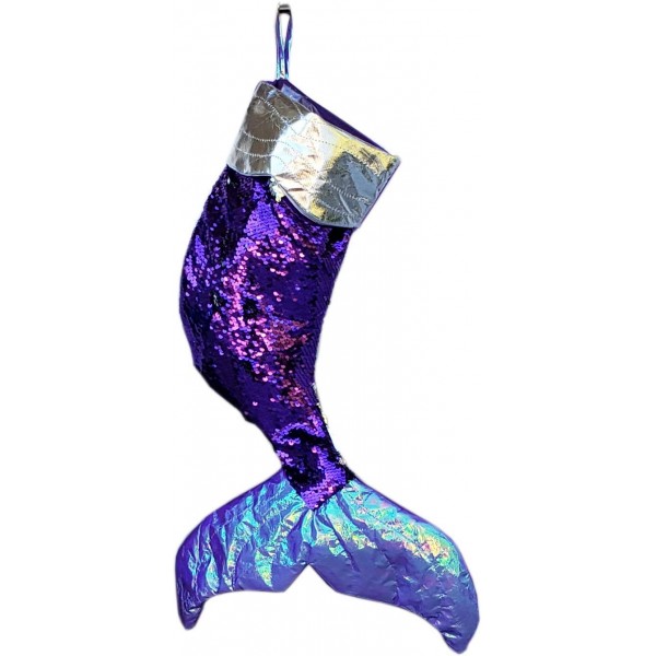 Christmas Stockings Reversible Purple2Silver Personalized