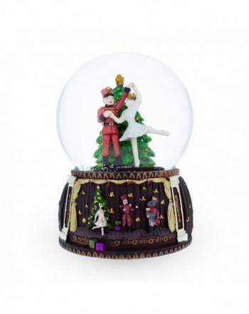 Nutcracker and Ballerina Dancing Around Christmas Tree Musical Snow ...