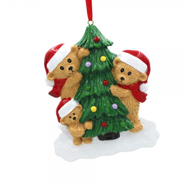 SMYER Christmas Personalize Ornament Bear Tree