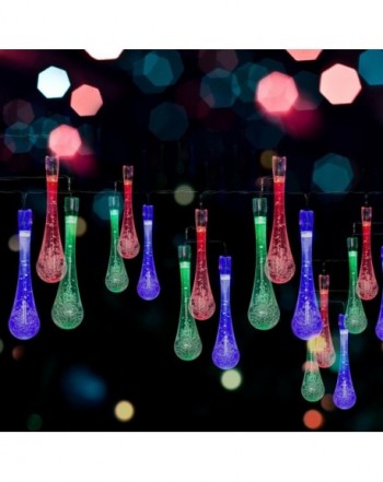 Solar Water Drop String Lights