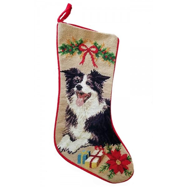 EC Christmas Stocking Hand Stiched Needlpoint