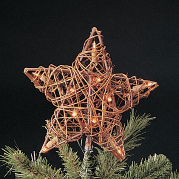 Natural Rattan Star Christmas Topper