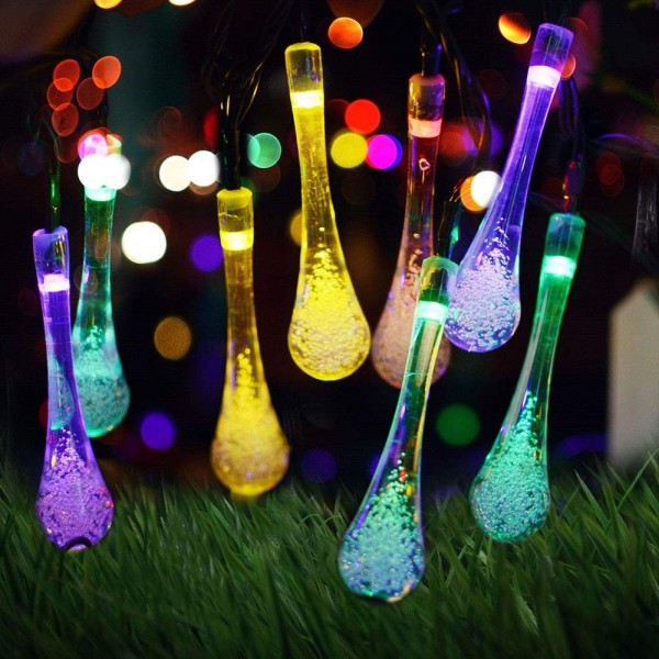 Solar String Lights 7m Waterproof Teardrop Shaped