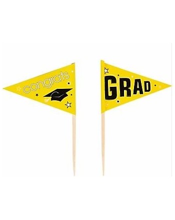 Graduation Yellow Grad Cupcake Picks