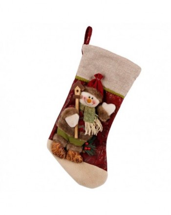 Codream Cotton Linen Applique Stocking