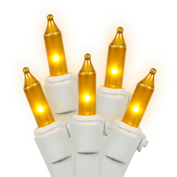 Opaque Gold Mini Christmas Lights