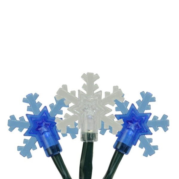 Blue White Snowflake Christmas Lights