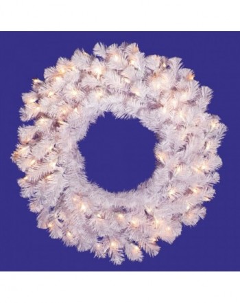 Prelit Crystal Wreath Clear Lights