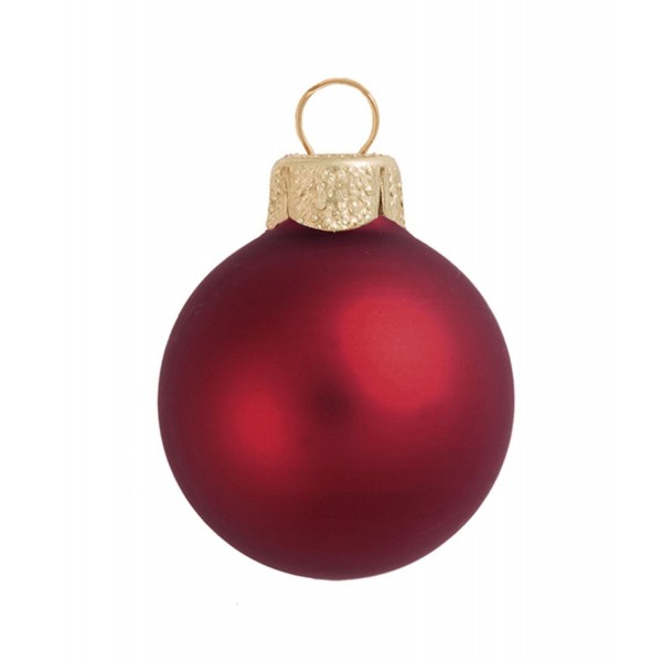 Matte Burgundy Glass Christmas Ornaments