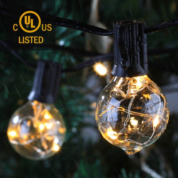 48ft Ip65 Weatherproof Led Outdoor, Commercial Outdoor String Lights White