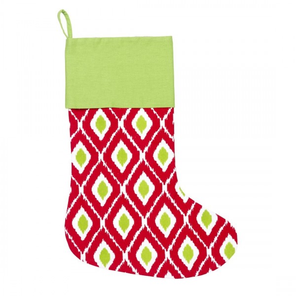 Christmas Stocking in Holiday Ikat