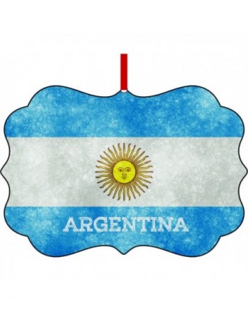 Argentinian Flag TM Double Sided Aluminum Ornament