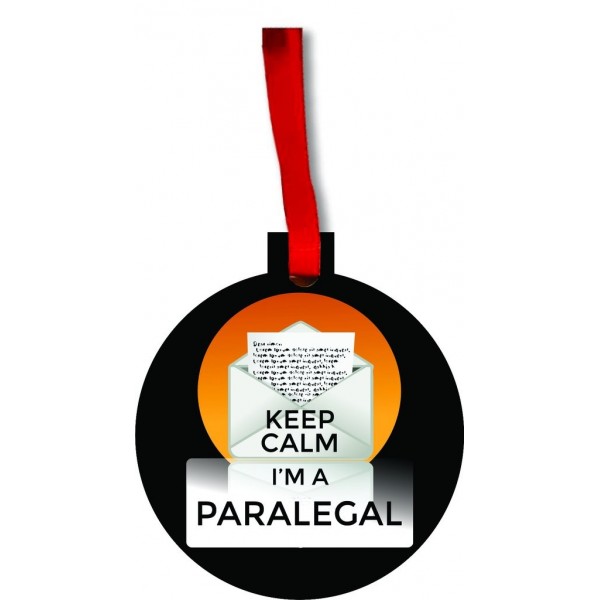 Paralegal Round Hardboard Holiday Ornament