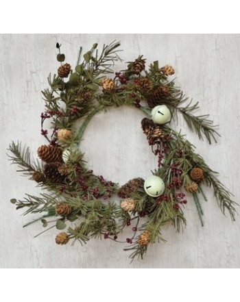 Country Burgundy Berries Pinecones Eucalyptus