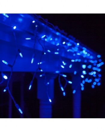 Blue Icicle Lights White Wire