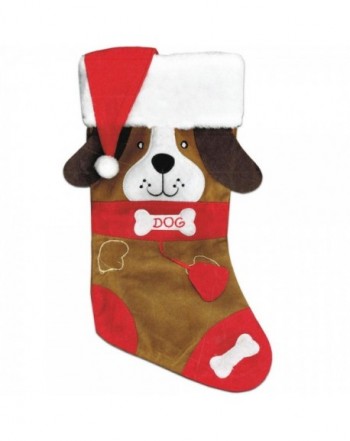 Dog Christmas Stocking Embroidered Holiday