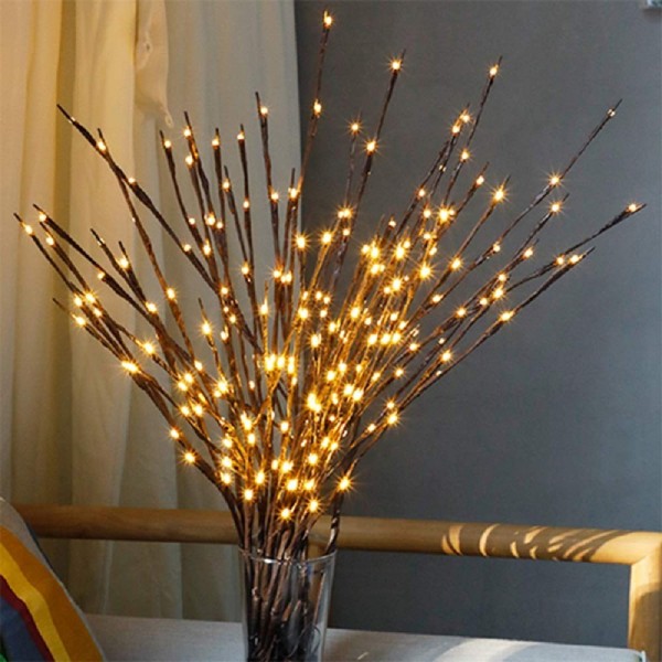 4PACK 80 Led Branch Lights Battery Powered Decorative Lights Willow ...