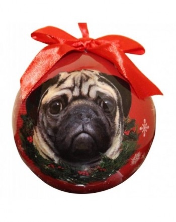 Pug Christmas Ornament Shatter Personalize