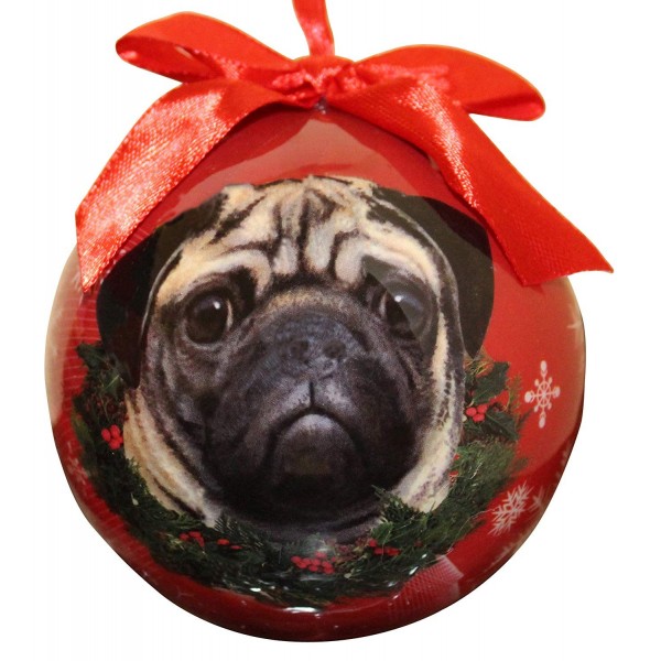 Pug Christmas Ornament Shatter Personalize