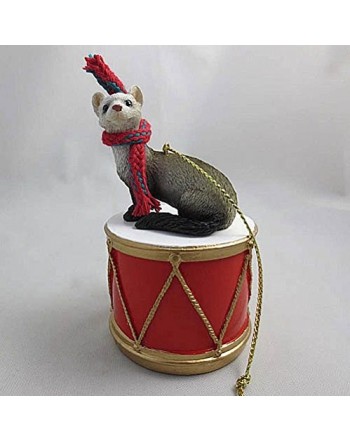 Little Drummer Ferret Christmas Ornament