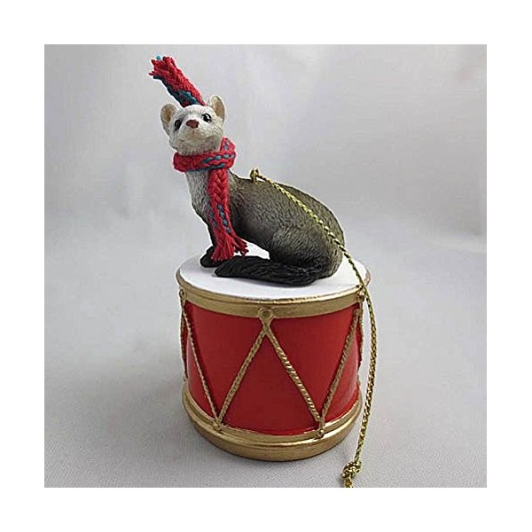 Little Drummer Ferret Christmas Ornament