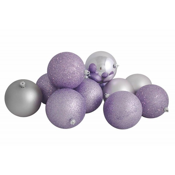 Northlight Lavender Shatterproof Christmas Ornaments