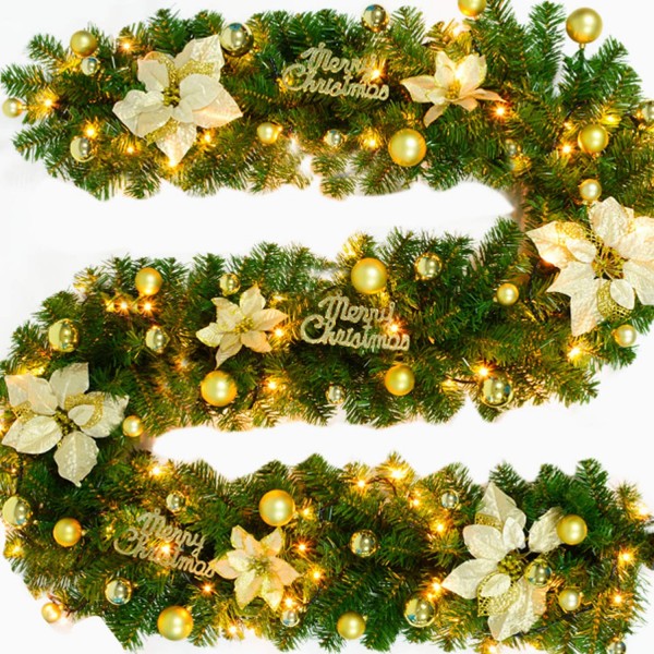 Coxeer Christmas Garland Artificial Operated