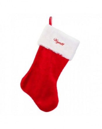 Wyatt Embroidered Plush Christmas Stocking