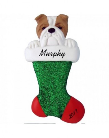 Stocking Personalized Christmas Ornament Bulldog