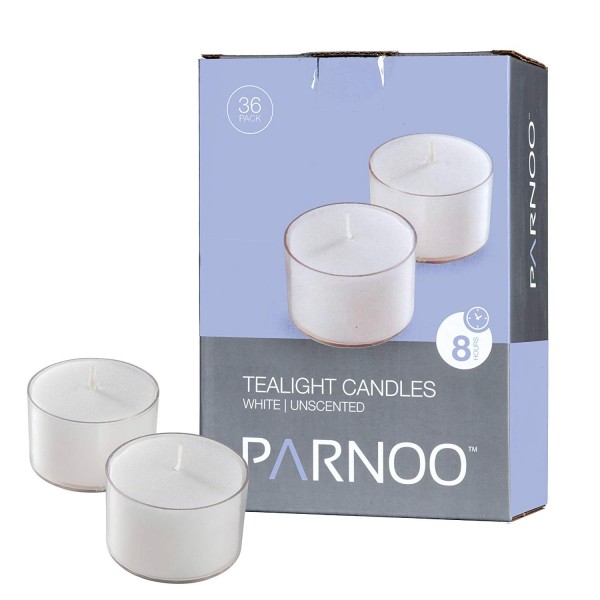 White Tealight Candles Clear Cup