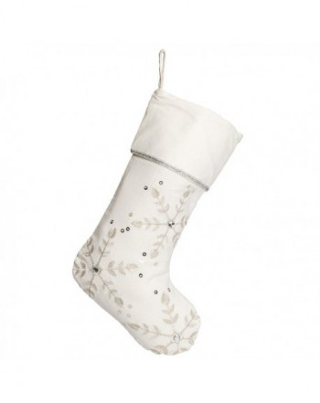 Jeweled Snowflake Embroidered Christmas Stocking