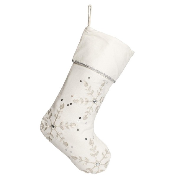 Jeweled Snowflake Embroidered Christmas Stocking