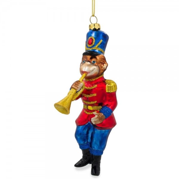 Monkey Nutcracker Trumpet Christmas Ornament