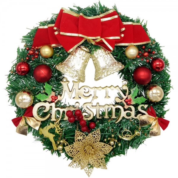 Christmas Wreath Merry Christmas Front Door Ornament Wall Artificial ...