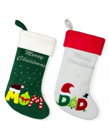 Red Bene Christmas Stockings Mom Dad